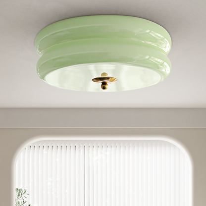 LED plafondlamp glas metaal crème 13 cm slaapkamer woonkamer art deco plafondverlichting rond warm licht neutraal licht wit licht