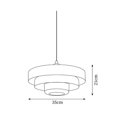 Hanglamp Metaal Gelaagd Ø35cm Oranje E27 Eettafel Woonkamer Retro Design Verlichting Industrieel Modern