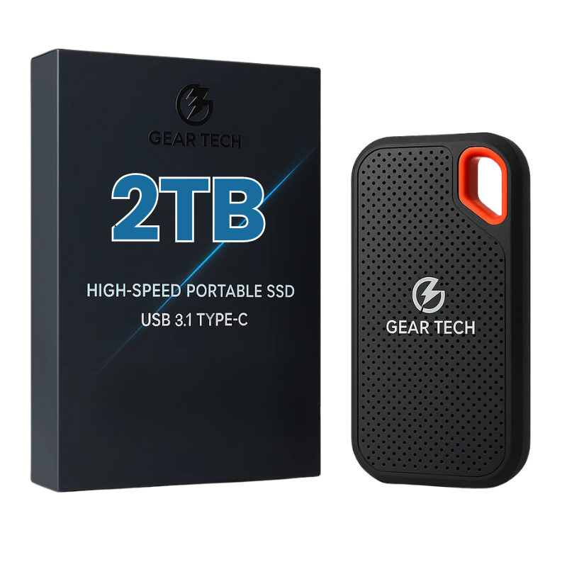 Externe SSD Harde Schijf 2TB – Compacte Draagbare Opslag met USB-C voor PC, Laptop en Mac