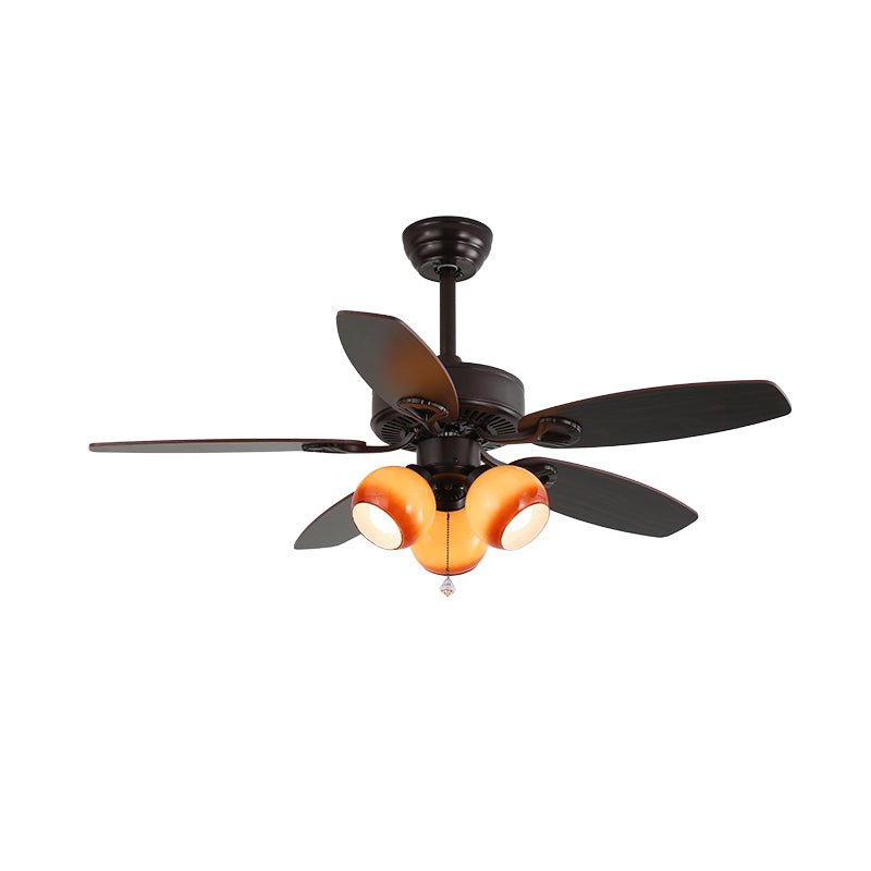 Plafondventilator met Verlichting en Afstandsbediening Klassiek Hout en Glas Ø107cm