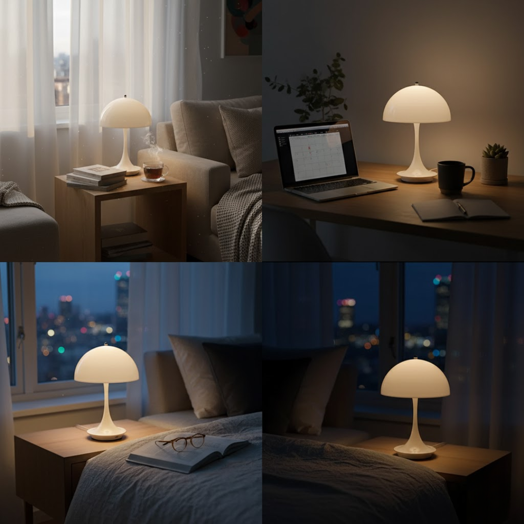 Draadloze tafellamp met LED-verlichting, oplaadbaar en Scandinavisch design