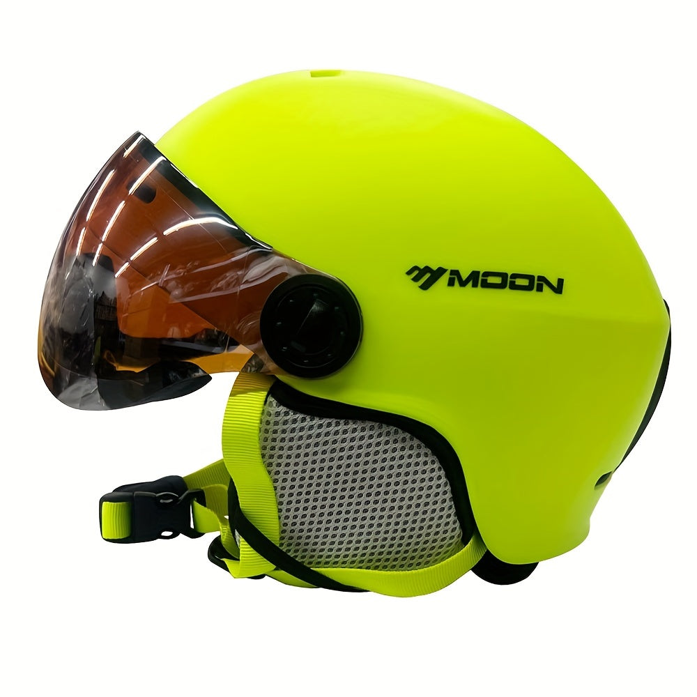 Skihelm PC+EPS Zwart met Vizier Verstelbaar Wintersport Ski Snowboard Beschermhelm met Afneembare Onderdelen