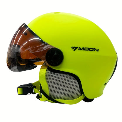 Skihelm PC+EPS Zwart met Vizier Verstelbaar Wintersport Ski Snowboard Beschermhelm met Afneembare Onderdelen