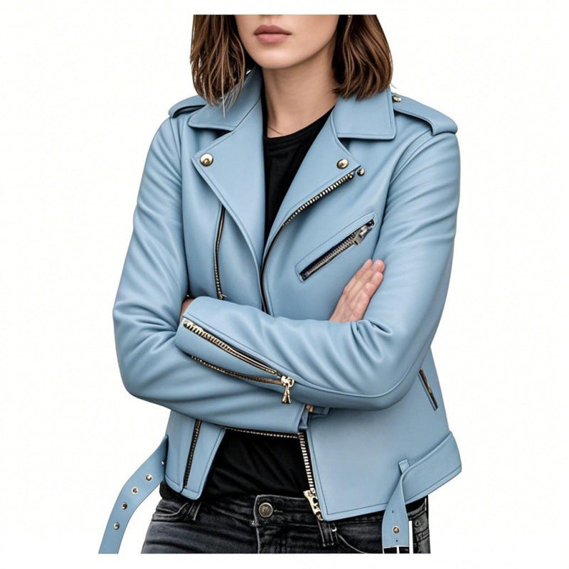 Dames Biker Jas van PU Leder Trendy en Stijlvol