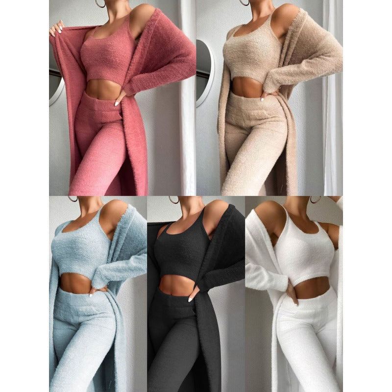 Dames Pyjama Set Zacht Fleece Luxe Roze