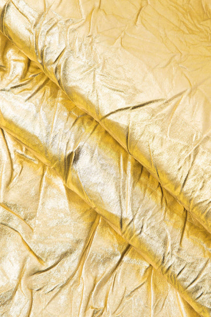 Metalen Midirok Elastische Taille met Crinkle Effect