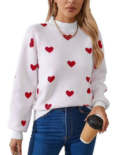 Dames Trui Zachte Hartjes Reggy Stijlvolle Look → Dames Trui met Hartjes Zachte Stof Reggy Stijl