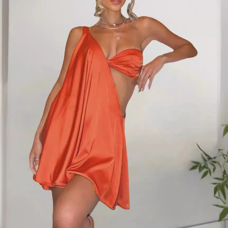 Zomerjurk Asymmetrisch Open Schouder Vrouwenjurk