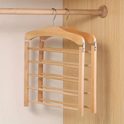 Houten Kledinghangers Walnoot & Natuurlijk Hout – Klassieke Garderobehanger met Metalen Haak – 38x38x12cm
