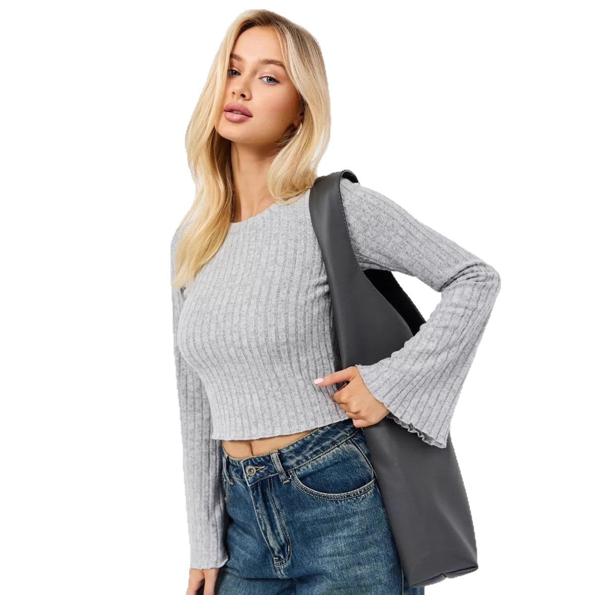 Dames Top Kort Geribd Zomer Model