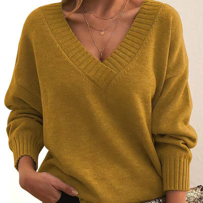 Dames Trui Gebreid V-hals Elegante Basisstijl