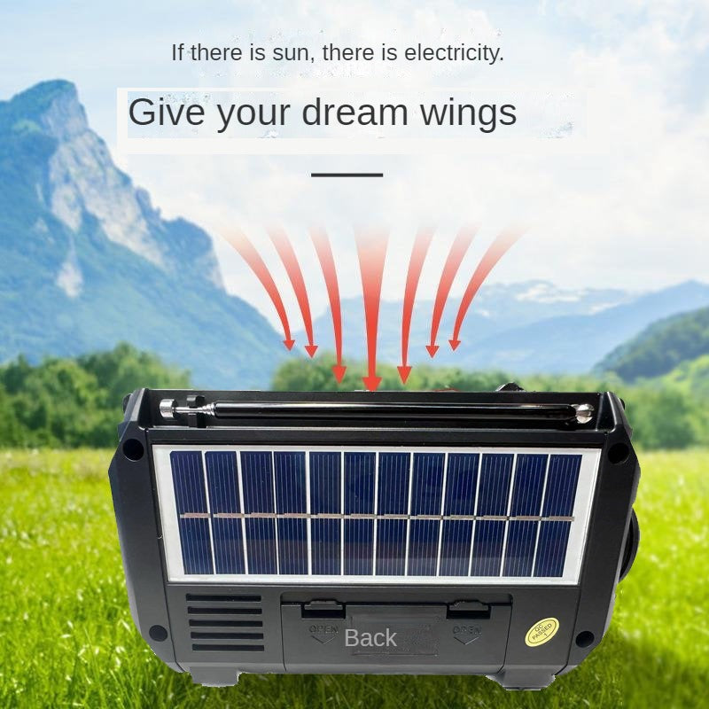 Multifunctionele noodradio op zonne-energie met handdynamo – voor outdoor en thuisgebruik