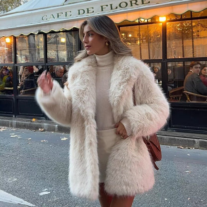 Dames Faux Fur Jas Stijlvol Luxe Warm en Elegante Look