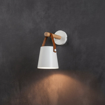 Scandinavische Wandlamp Hout voor Slaapkamer – Minimalistisch Natuurhout Lichtpunt Wit of Zwart