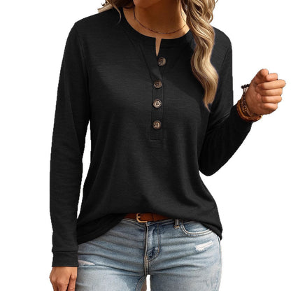 Dames Top Knoopsluiting Elegante Casual Stijl