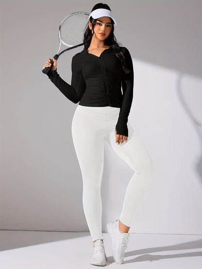 Vrouwelijke Sportjack Lange Mouwen Casual Stijl → Sportjack Vrouw Lange Mouwen Waterdicht Casual