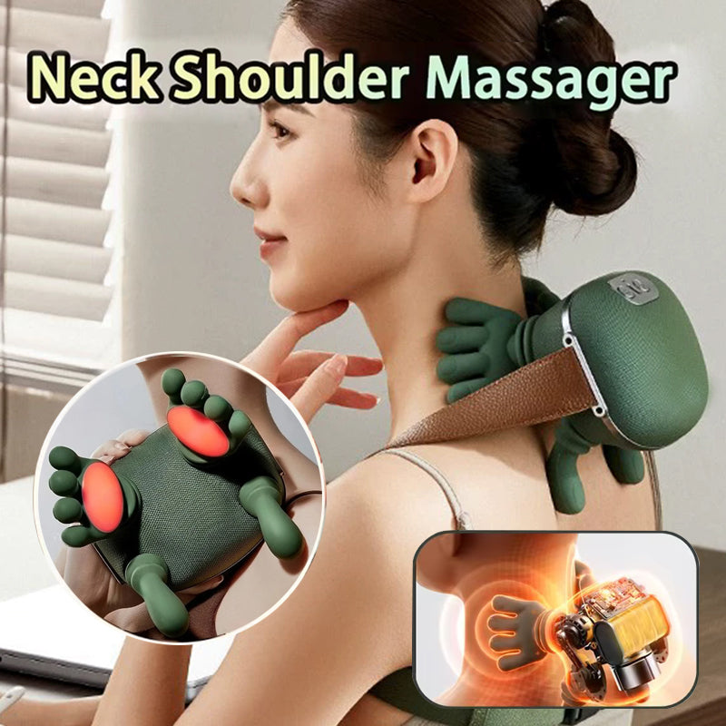 Nekmassageapparaat met Warmtefunctie en 4D Kneedsysteem | Draadloos Oplaadbaar