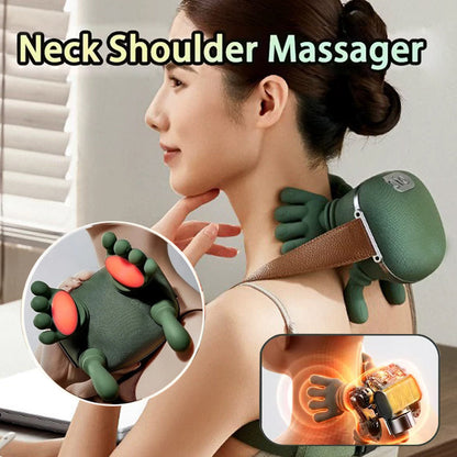 Nekmassageapparaat met Warmtefunctie en 4D Kneedsysteem | Draadloos Oplaadbaar