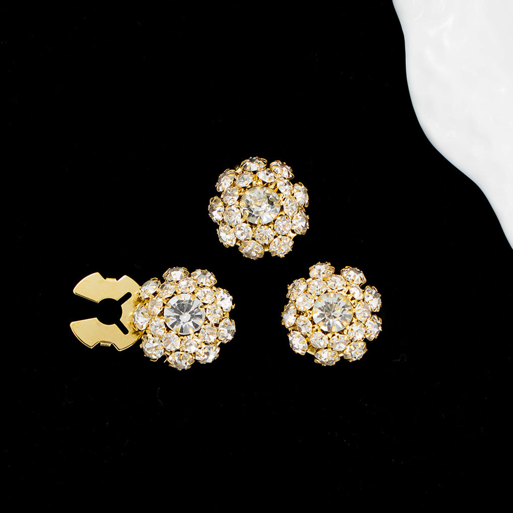 Dames Sierknopen met Steentjes Glitter Luxe Look