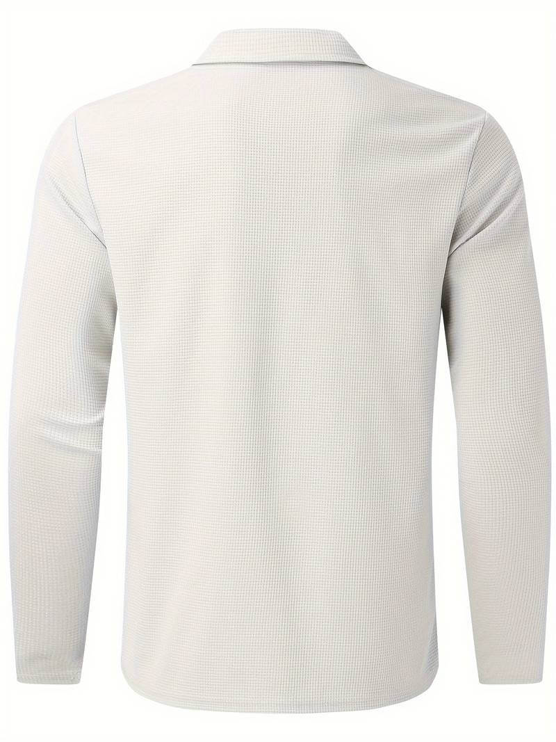 Heren Wafelshirt Lange Mouwen V-Hals Katoen - StudioMarella