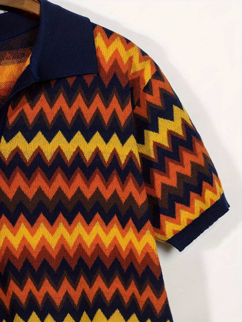 Retro Trui Zigzag Patroon Vintage Look