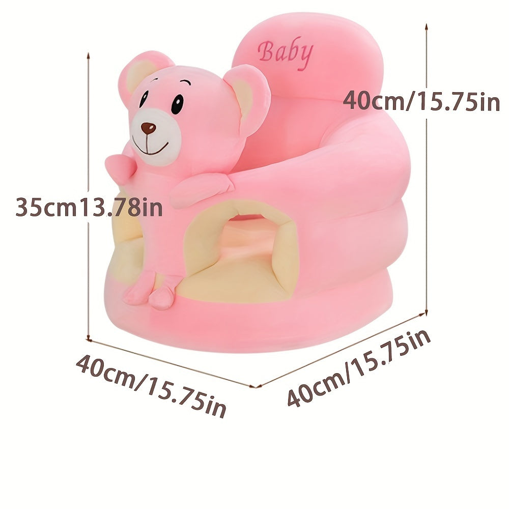 Baby Zitstoel Pluche Dierenthema Grijs Ondersteunend Leren Zitten Baby Stoel Zacht Zitkussen Speelstoel
