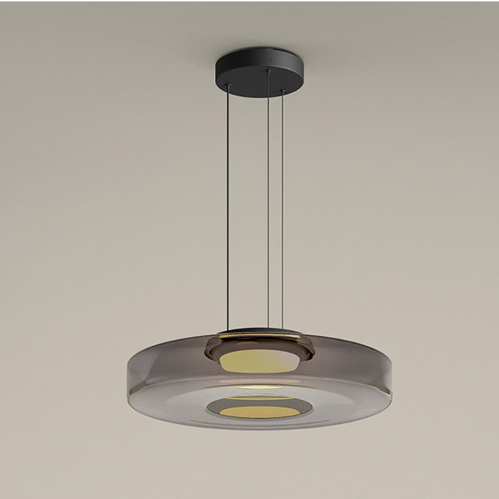 Hanglamp Glas Bauhaus Stijl LED 12W Rookgrijs Groen Amber 1-2-3 Lagen Woonkamer Keuken