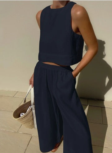 Vrouwelijke Zomerset Top en Shorts Mouwloos
