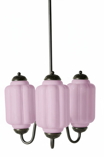 Vintage Melkglazen Hanglamp met Gegolfde Rand – Scandinavische Sfeerverlichting voor Keuken en Slaapkamer