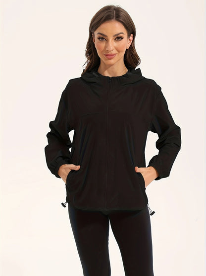 Vrouwen Waterdichte Hardloopjack met Capuchon Ademend