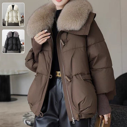 Dames Pufferjas Warm Imitatiebontkraag Stijlvolle Winterjas