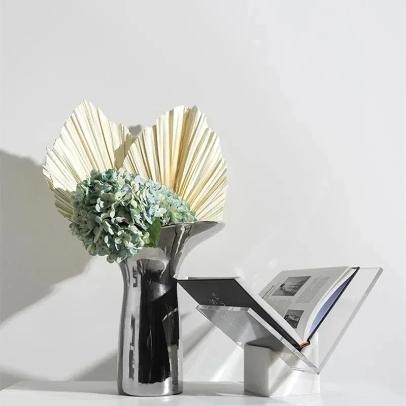 Tijdschriftenhouder Marmer Acryl 27cm Bureau Organizer Opbergrek Modern Kantoor