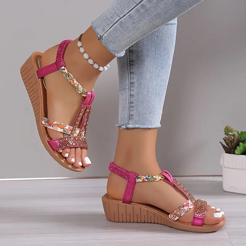 Dammenhaksandalen Glitter Strass Met Hoge Hak