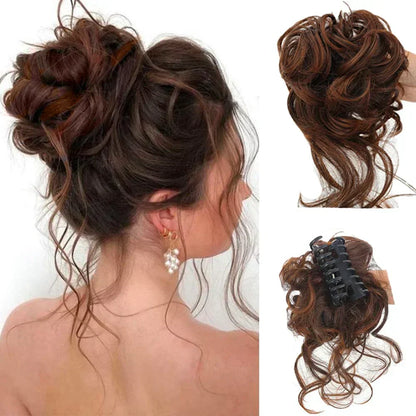 Haarknot met Krullen – Synthetisch Haar – Clip-On Knot – Volumineus – Verschillende Kleuren