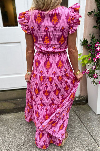 Zomerjurk Dames Retro Maxi Jurk met Elegante Details