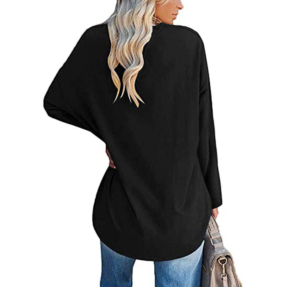 Dames T-shirt Lange Mouwen Oversized Casual V-hals