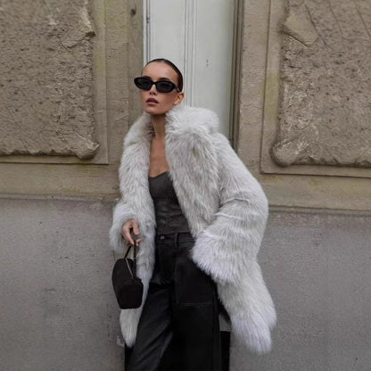 Dames Faux Fur Jas Stijlvol Luxe Warm en Elegante Look
