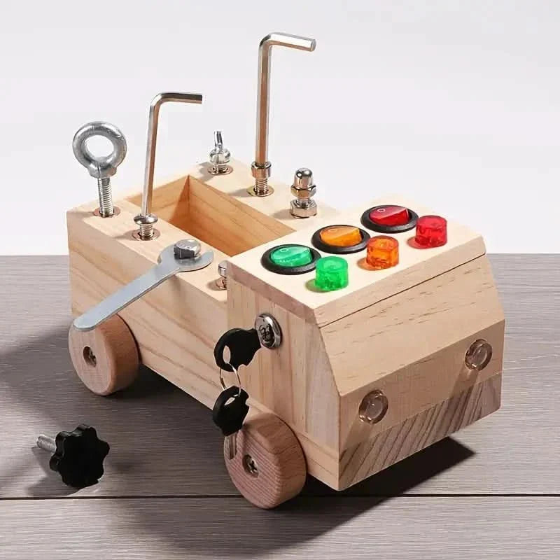 Busy Board Hout Montessori Fijne Motoriek Peuter Educatief Speelgoed LED