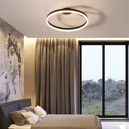 Plafondlamp LED Ring Metaal Acryl Zwart Wit Dimbaar Woonkamer Slaapkamer 50cm