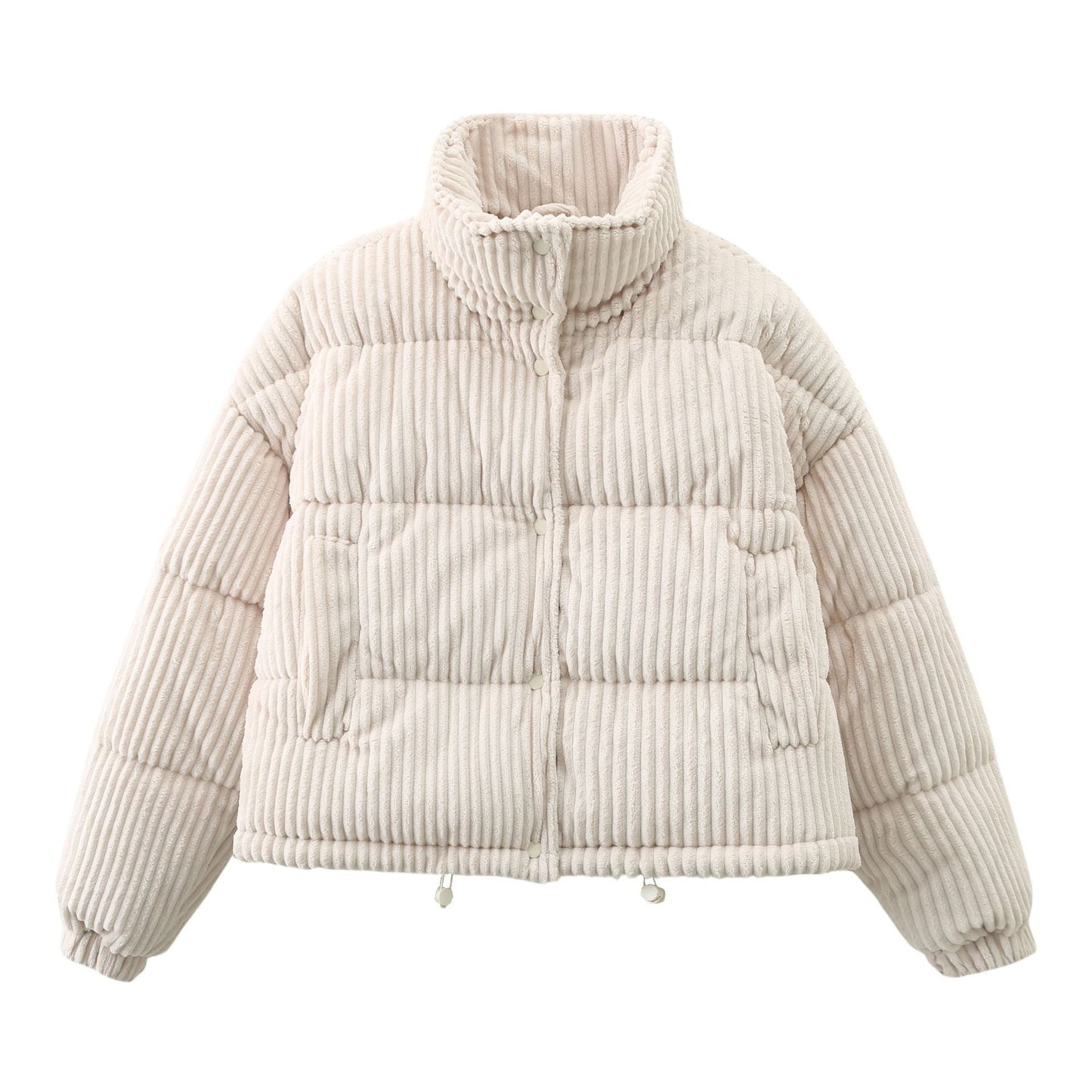 Dames Pufferjas Warm en Stijlvol Corduroy