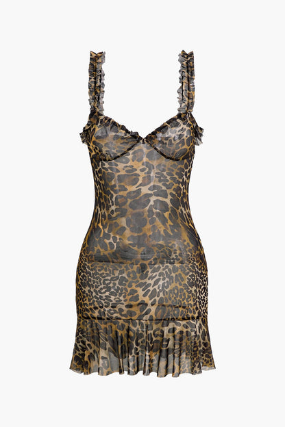 Savanne Minikleed met Wilde Dieren Leoprint Rimpels - StudioMarella