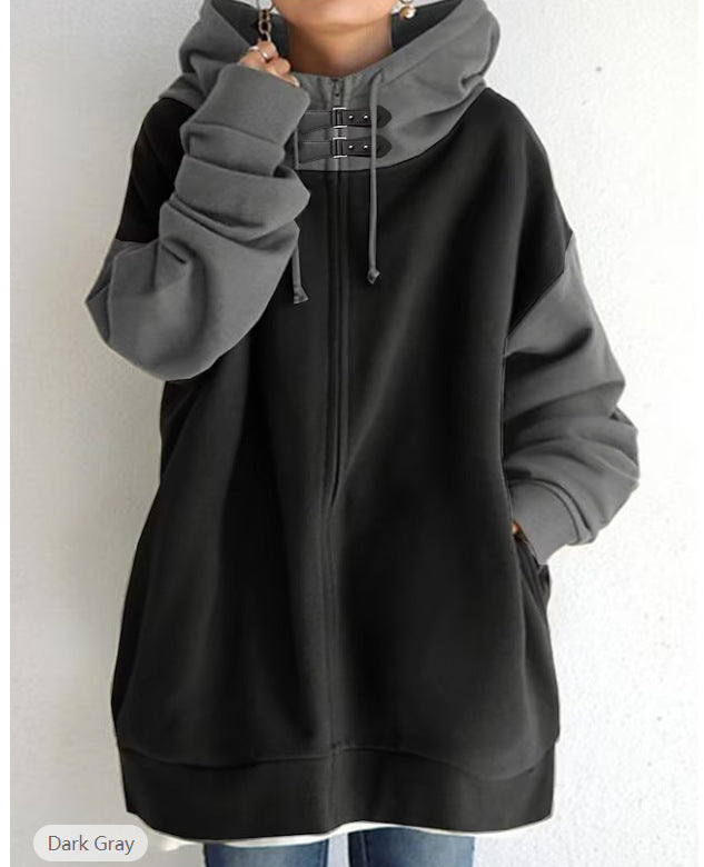 Dames Oversized Hoodie Sage Groen Rits Vest