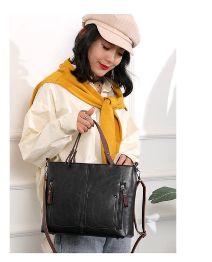Dameshandtas PU Leer Zwarte Elegante Stijl