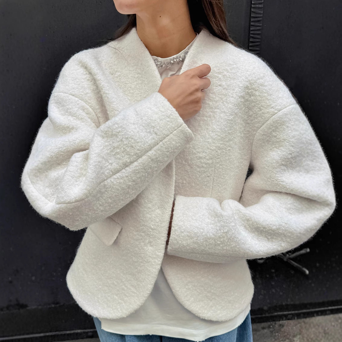 Dames Wollen Jas Warm en Stijlvol Luxe Model