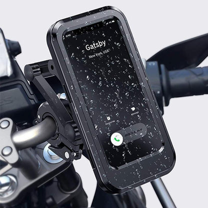 Waterdichte Telefoonhouder voor Fiets met 15W Draadloze Powerbank Zwart