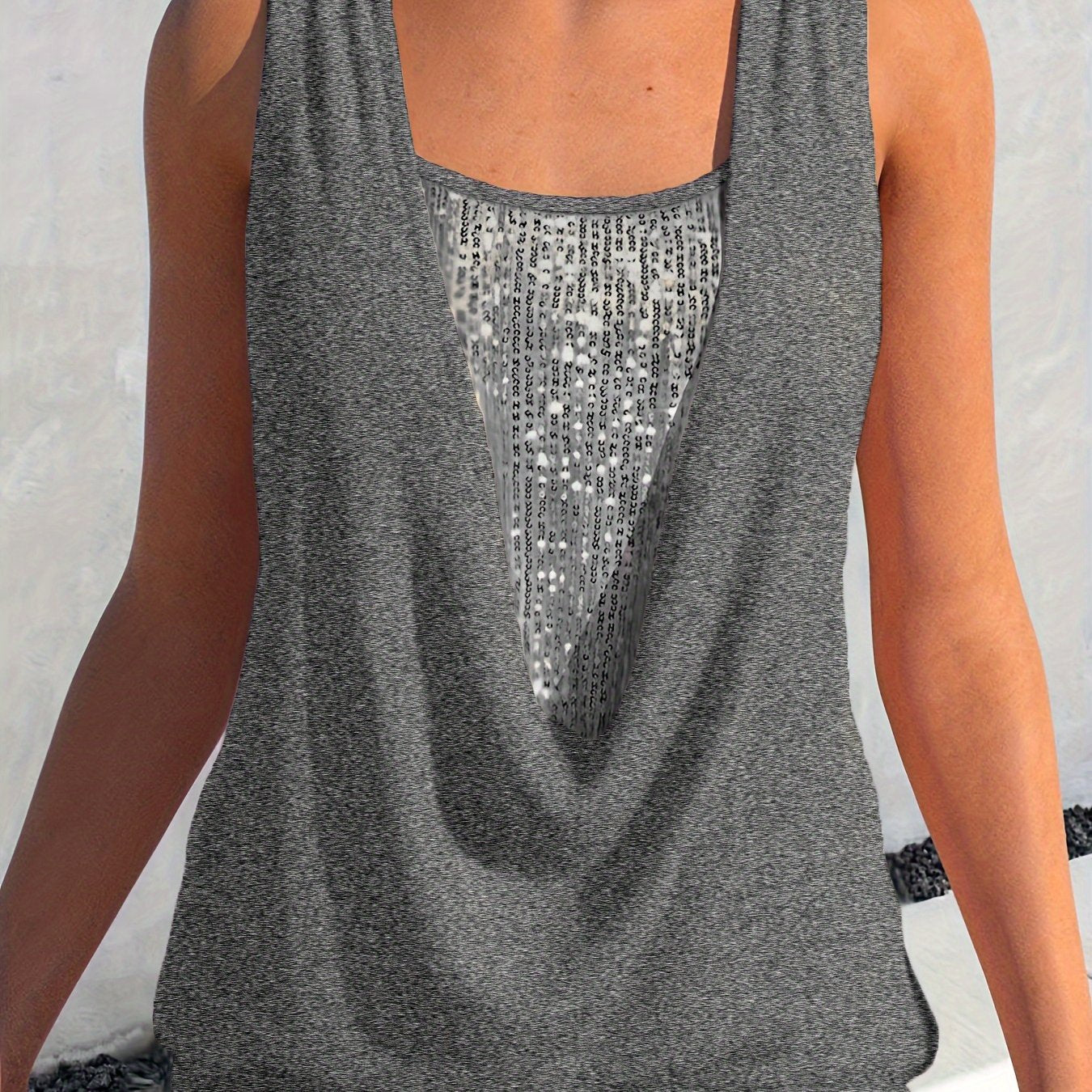 Glitter Tanktop Pailletten Dames Top