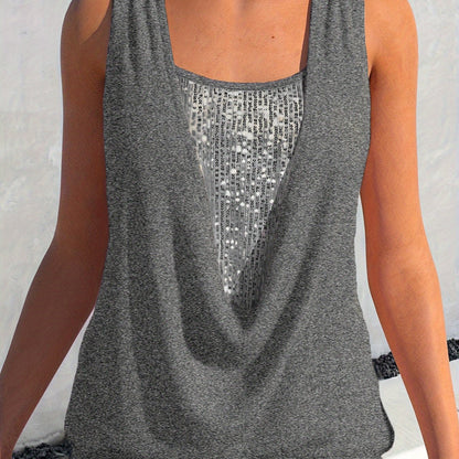 Glitter Tanktop Pailletten Dames Top