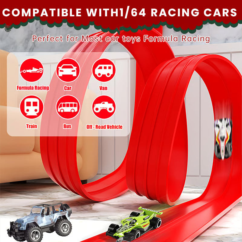 Flexibele DIY Racebaan voor Kinderen – 5 Meter Race Track met Auto's en Loopings
