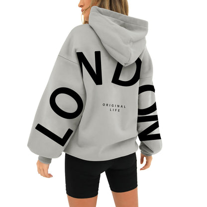 Dames Hoodie London Print Zacht en Comfortabel