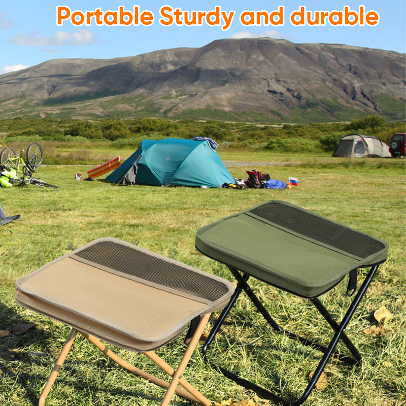 Opvouwbare Campingkruk met Rugsteun en Draagtas – Draagbaar Outdoor Zitmeubel voor Vissen, Wandelen en Picknick